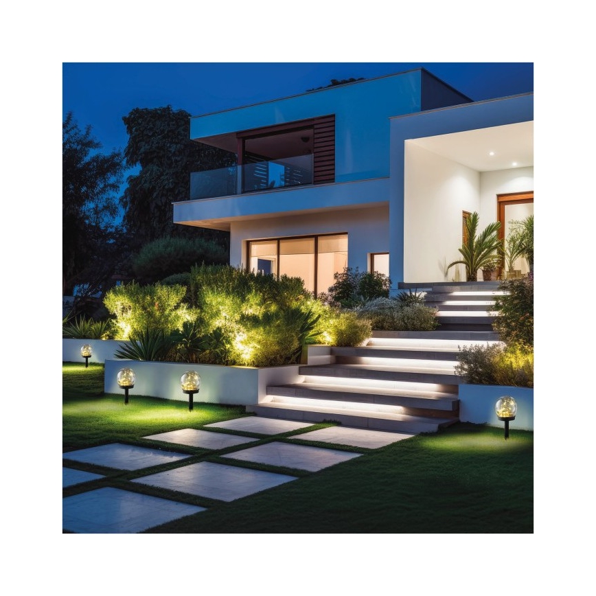 LED-Solarlampe GLEAM LED/1,2 V 3000 K IP44 40 mAh transparent/schwarz