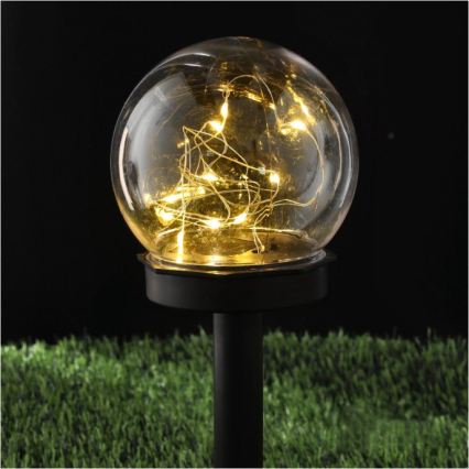 LED-Solarlampe GLEAM LED/1,2 V 3000 K IP44 40 mAh transparent/schwarz