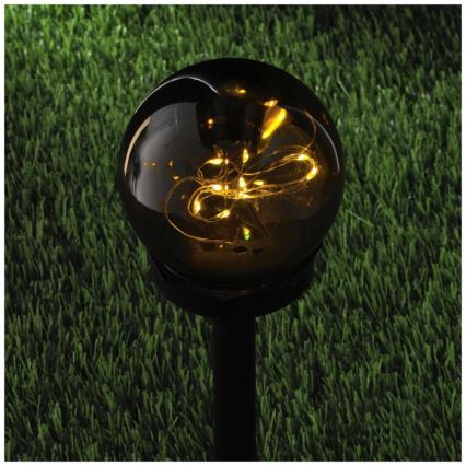 LED Solarlampe GLEAM LED/1,2V 3000K IP44 40 mAh rauchfarben/schwarz