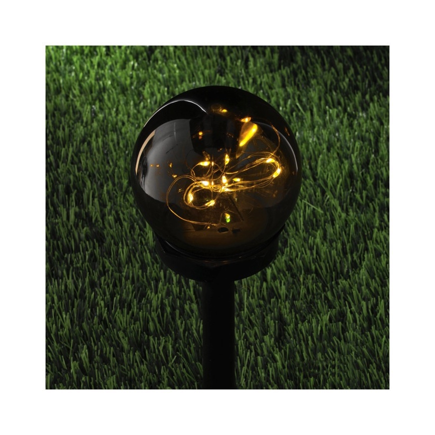 LED Solarlampe GLEAM LED/1,2V 3000K IP44 40 mAh rauchfarben/schwarz