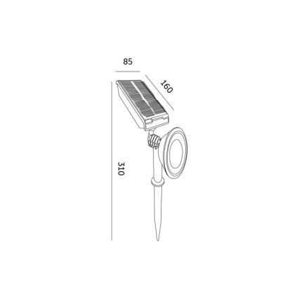 LED Solarlampe LANCE LED/3,7V 6000K IP44 1500 mAh