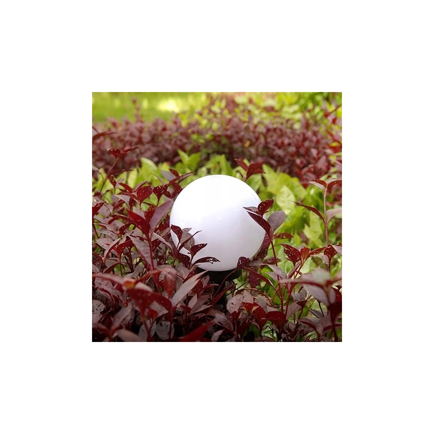 LED-Solarlampe LED/1,2V 6500K 200 mAh Ø 20 cm IP44 weiß/schwarz