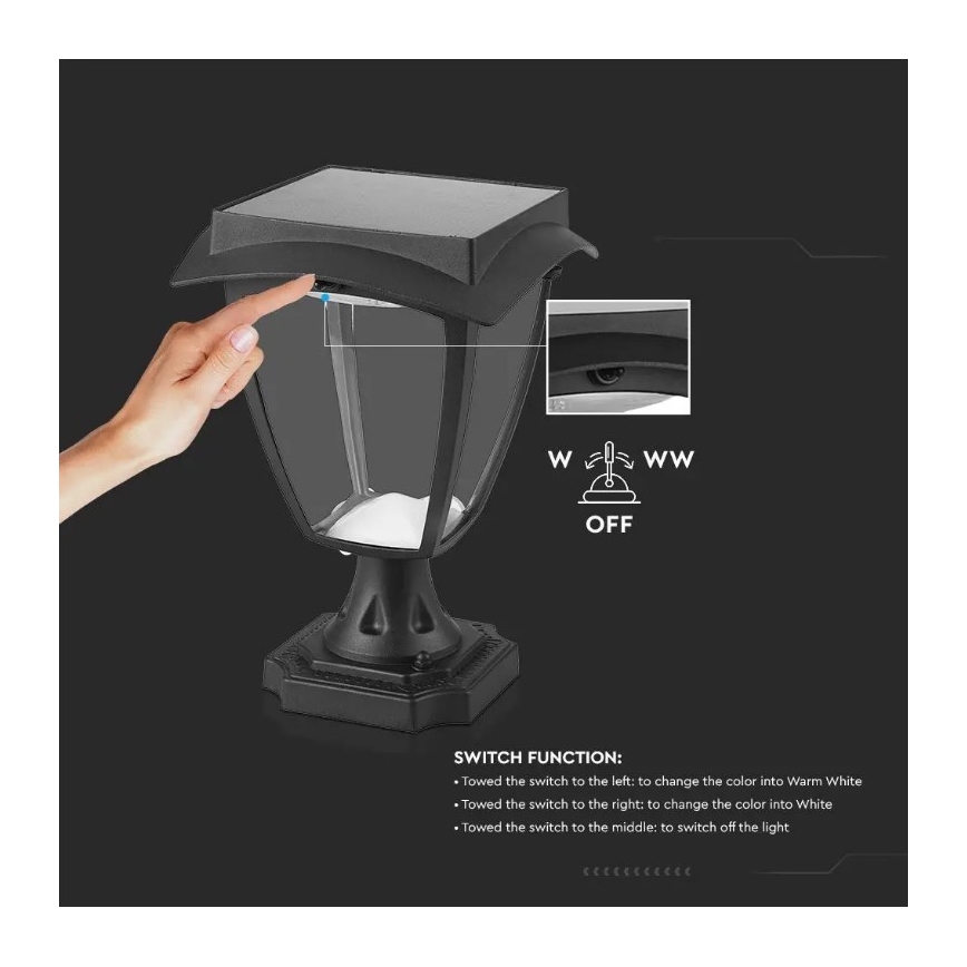 LED-Solarlampe LED/2W/3,7V 3000/6000K IP65