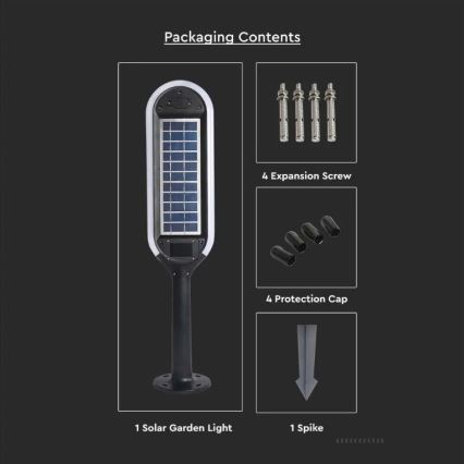 LED-Solarlampe mit einem Sensor BOLLARD LED/5W/5,5V 70 cm 3000K IP65