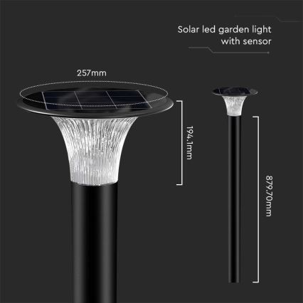 LED-Solarlampe mit Sensor LED/15W/3,2V 4000K/6000K IP65