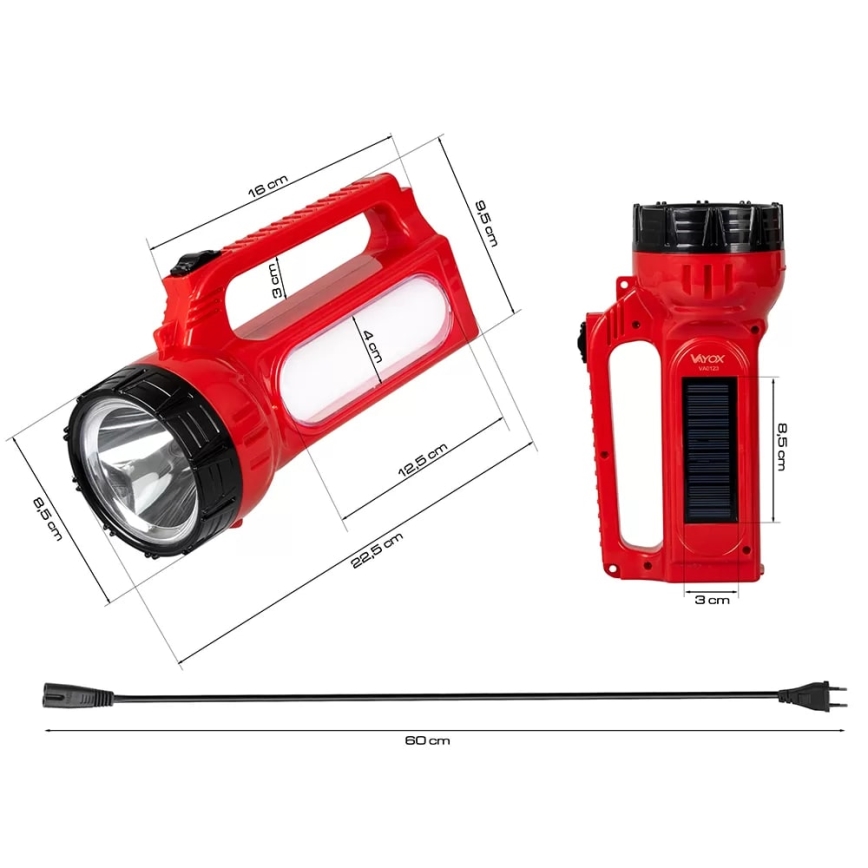 LED wiederaufladbare Solarlampe LED/7W/230V 400 lm 3200 mAh