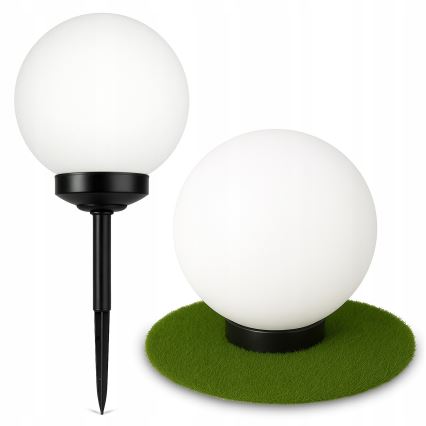 LED-Solarleuchte 1,2 V, 6500 K, 200 mAh, Ø 25 cm, IP44, weiß/schwarz