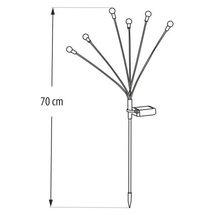 LED Solarleuchte 6xLED/1,2 V 300 mAh IP44 schwarz