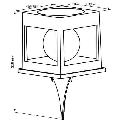 LED-Solarleuchte CUBO LED/3,7V 1200 mAh IP44 schwarz