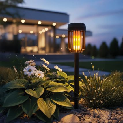 LED-Solarleuchte FLAME LED/1,2V 100 mAh 1800K 37 cm IP44 schwarz
