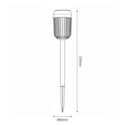 LED-Solarleuchte FLAME LED/1,2V 100 mAh 1800K 37 cm IP44 schwarz