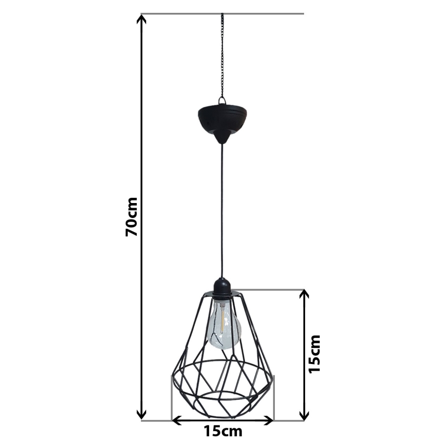 LED Solar-Hängelampe an Kabel KATTY 1,2V 300 mAh IP44