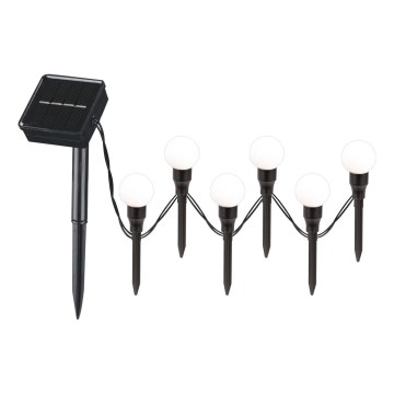 LED-Solarleuchte KULKI 6xLED/1,2V 600 mAh 4,3 m IP44 schwarz/weiß