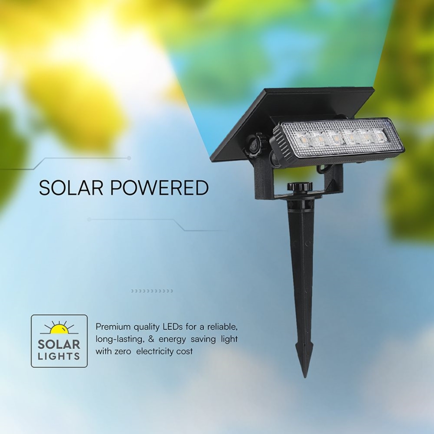 LED-Solarleuchte LED/0,9W/3,7V 3000K IP65 schwarz