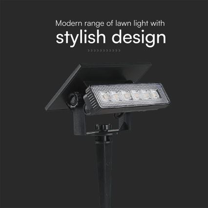LED-Solarleuchte LED/0,9W/3,7V 3000K IP65 schwarz
