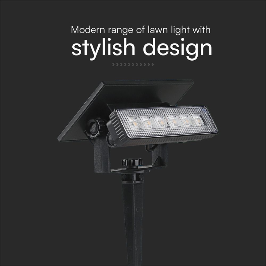 LED-Solarleuchte LED/0,9W/3,7V 3000K IP65 schwarz
