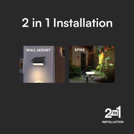 LED-Solarleuchte LED/0,9W/3,7V 3000K IP65 schwarz