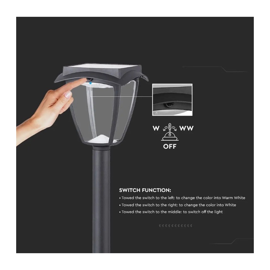 LED-Solarleuchte LED/2W/230V 93 cm 3000/6000K IP65 2200 mAh
