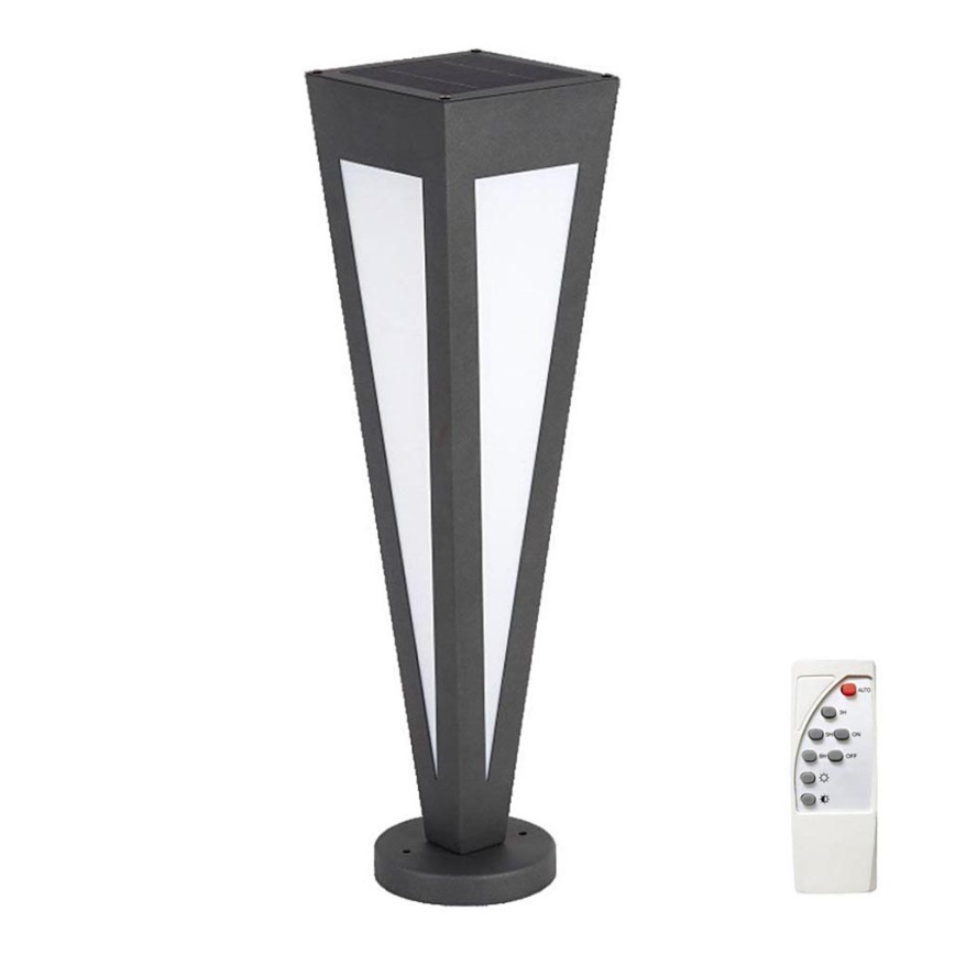 LED-Solarleuchte LED/2W/3,7V IP65 3000K schwarz + Fernbedienung