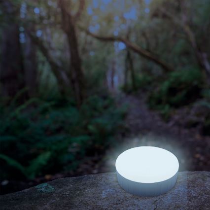 Dimmbare, aufladbare LED-Solarleuchte mit Powerbank-Funktion K3 LED/2W/5,5V 6500K IPX4 2400 mAh schwarz/weiß