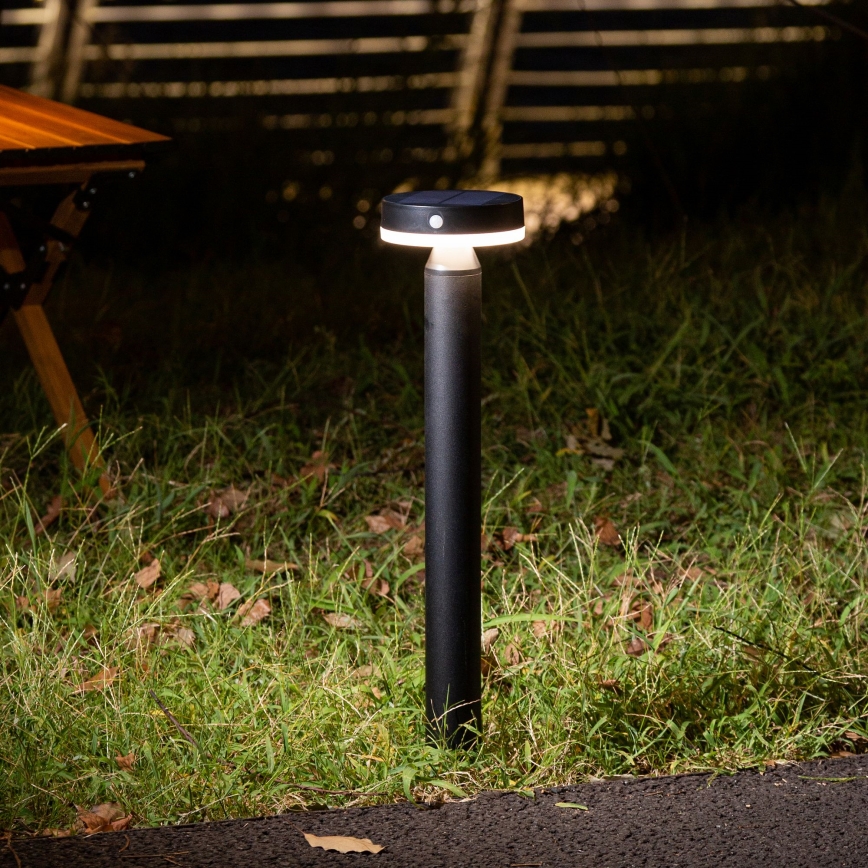 LED-Solarleuchte mit Sensor GWINEA LED/4,5W/3,7V 2000 mAh 50 cm IP44 schwarz