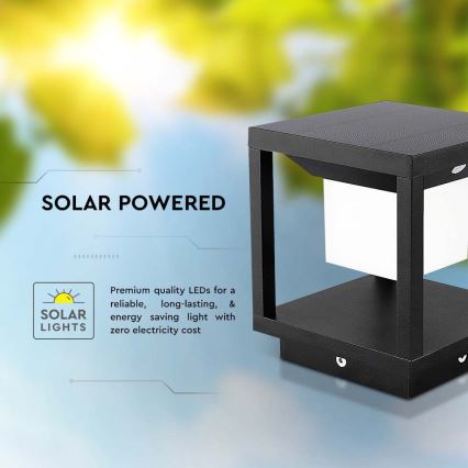 LED Solarleuchte mit Sensor LED/2W/5,5V 3000K IP65 2600 mAh Schwarz