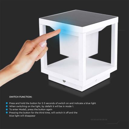 LED Solarleuchte mit Sensor LED/2W/5,5V 3000K IP65 2600 mAh Weiß