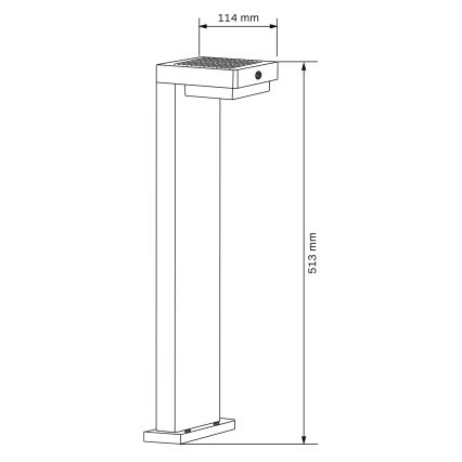 LED-Solarleuchte mit Sensor MALI LED/4,5W/3,7V 2000 mAh IP44 schwarz