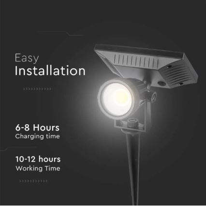 LED-Solarleuchte SPIKE LED/2W/5,5V IP65 3000K 1200 mAh