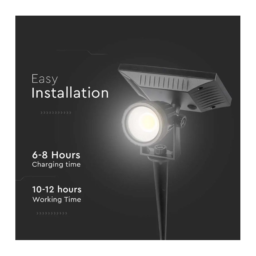 LED Solarleuchte SPIKE LED/2W/5,5V IP65 6400K 1200 mAh