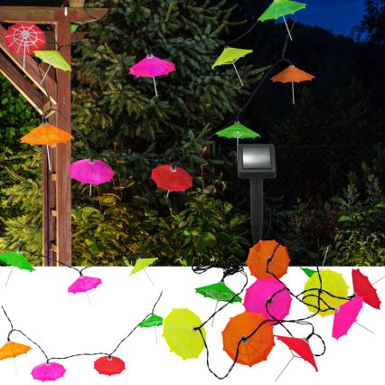 LED-Solarlichterkette 10xLED/1,2V 300 mAh 3,8 m IP44 Regenschirme