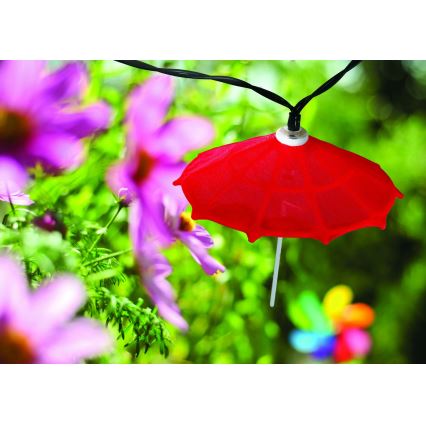 LED-Solarlichterkette 10xLED/1,2V 300 mAh 3,8 m IP44 Regenschirme
