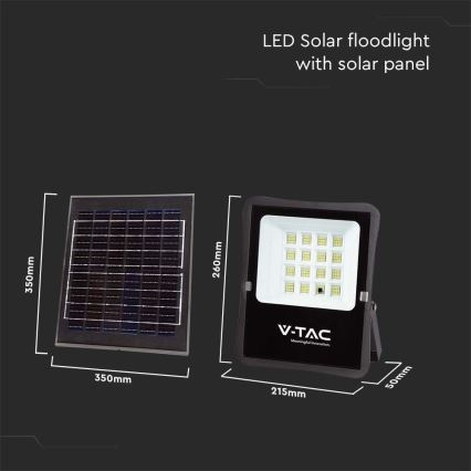 LED-Solarstrahler für den Außenbereich LED/12W/3,2V 6400K IP65 + Fernbedienung