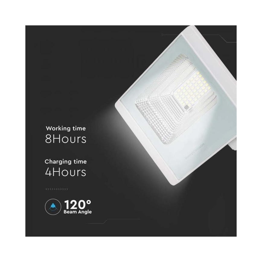 LED-Solarstrahler für den Außenbereich LED/12W/3,2V IP65 4000K + Fernbedienung