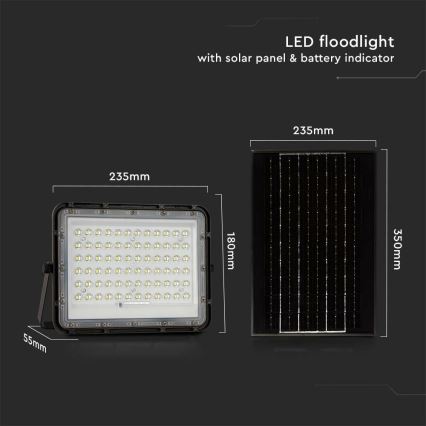 Dimmbarer LED-Solarstrahler für den Außenbereich LED/15W/3,2V IP65 4000K schwarz + Fernbedienung