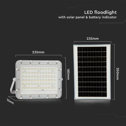 Dimmbarer LED-Solarstrahler für den Außenbereich LED/15W/3,2V IP65 4000K weiß + Fernbedienung