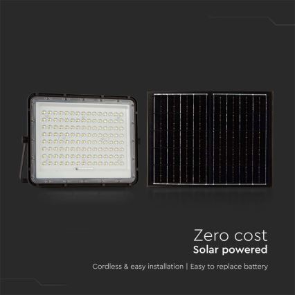 LED-Solarstrahler für den Außenbereich LED/20W/3,2V 6400K schwarz IP65 + Fernbedienung