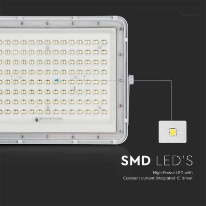 LED-Solarstrahler für den Außenbereich LED/20W/3,2V 6400K weiß IP65 + Fernbedienung