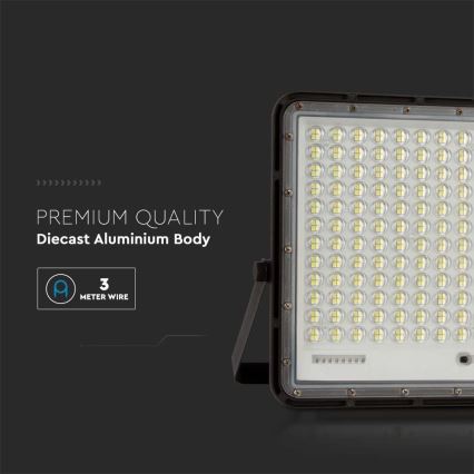 LED-Solarstrahler für den Außenbereich LED/30W/3,2V 6400K schwarz IP65 + Fernbedienung