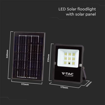 LED-Solarstrahler für den Außenbereich LED/6W/3,2V 4000K IP65 + Fernbedienung