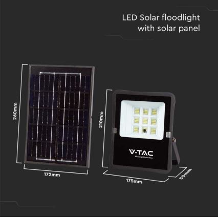 LED-Solarstrahler für den Außenbereich LED/6W/3,2V 6400K IP65 + Fernbedienung