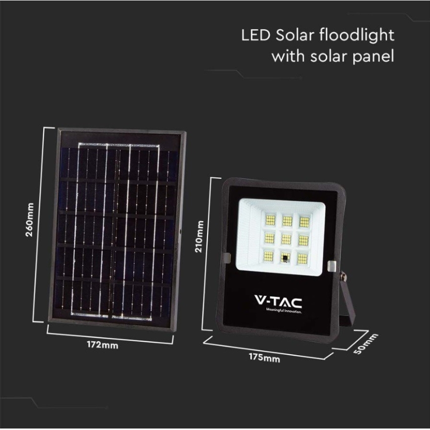 LED-Solarstrahler für den Außenbereich LED/6W/3,2V 6400K IP65 + Fernbedienung