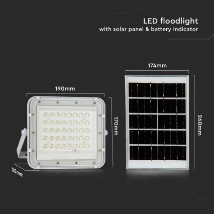 Dimmbarer LED-Solarstrahler für den Außenbereich LED/6W/3,2V IP65 4000K weiß + Fernbedienung