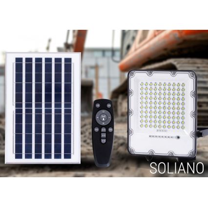 Dimmbarer LED-Outdoor-Solarstrahler LED/100W/3,2V 4500K IP65 schwarz + Fernbedienung