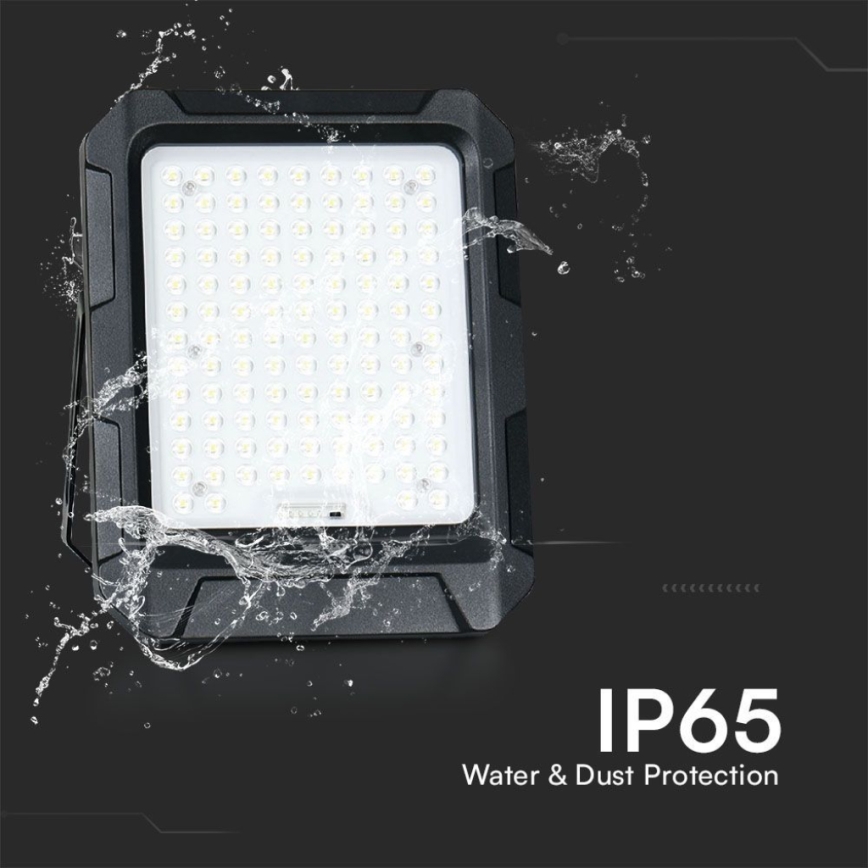 LED Solarstrahler LED/10W/3,7V IP65 4000K 8000 mAh schwarz + Fernbedienung