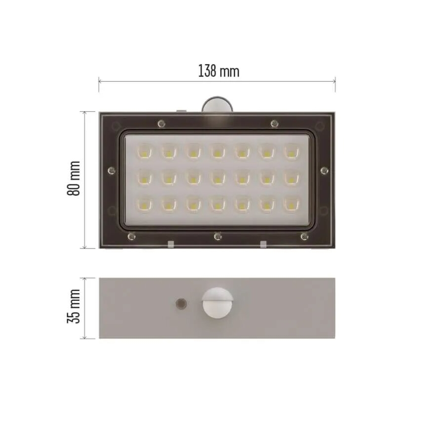 LED-Solarstrahler mit Bewegungssensor LED/3,7V 1200mAh 4000K IP65 weiß