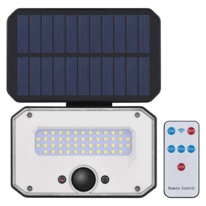 LED-Solarstrahler mit Bewegungssensor SPILO LED/3,7V 3600mAh 4000K IP54 + Fernbedienung