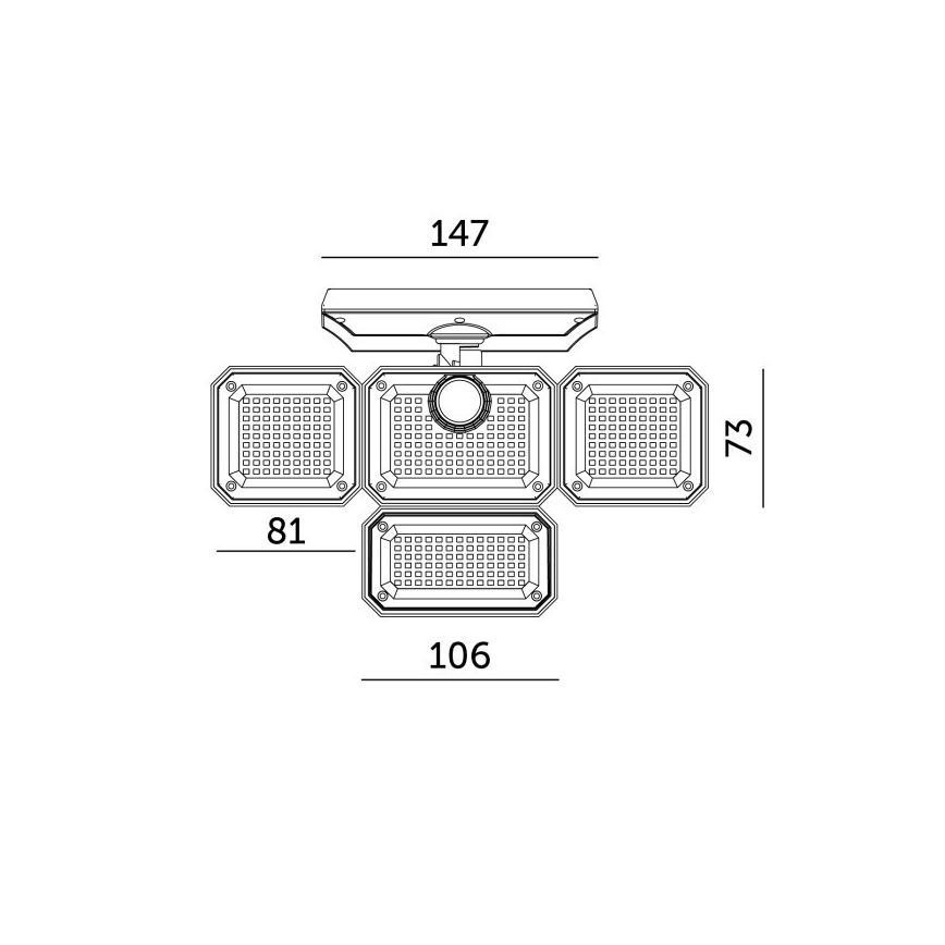 LED-Solarstrahler mit Sensor GLOW LED/2,5W/3,7V 6500K IP44 2400 mAh + Fernbedienung
