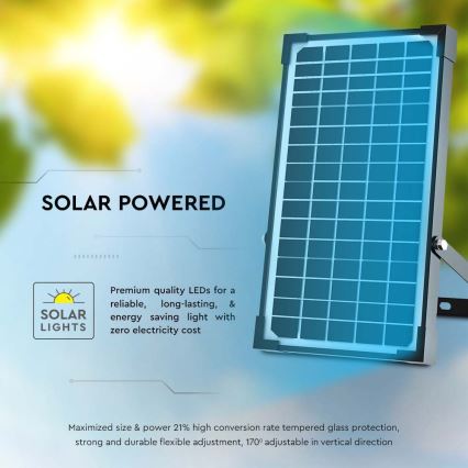 LED-Solarstrahler mit Sensor LED/30W/6,4V 4000K 6000 mAh + Fernbedienung