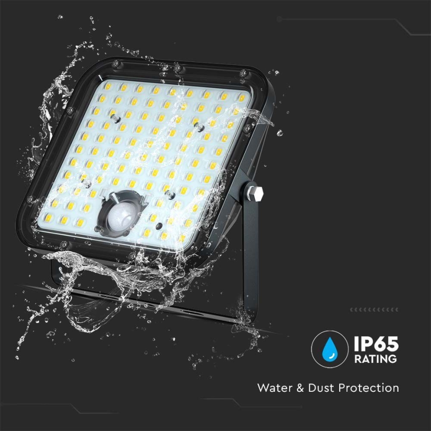 LED-Solarstrahler mit Sensor LED/30W/6,4V 4000K 6000 mAh + Fernbedienung